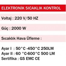 AKD PLD 2033 SICAK HAVA TABANCASI